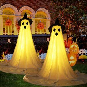 2Packs Halloween Decorations Outdoor, Cute Halloween Decor Indoor, Spooky Ghost